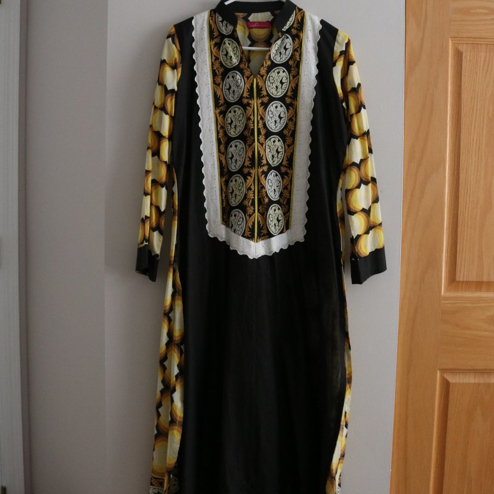 💐 Black and Yellow Long Kurta